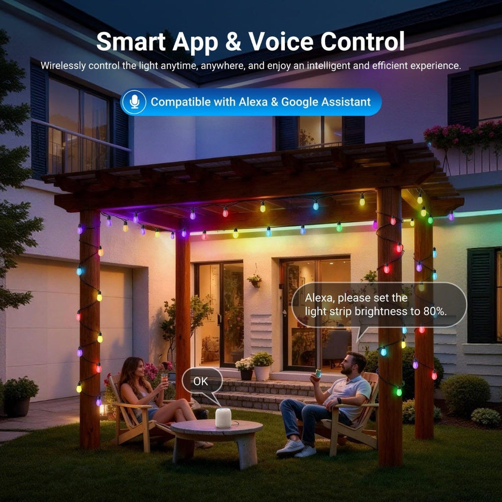 NEEWER 45m Smart RGB LED Outdoor String Lights