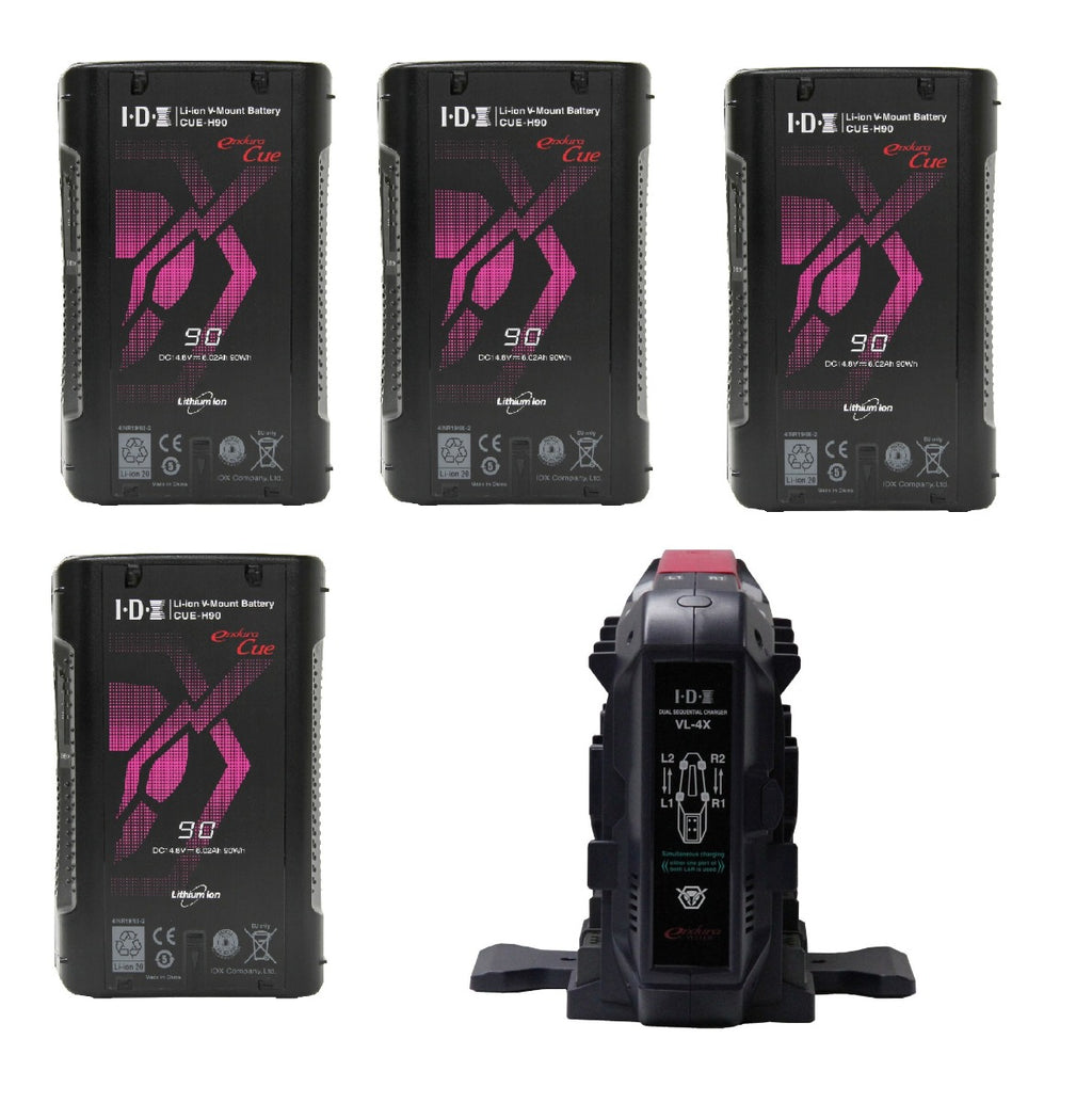 IDX Bundle Includes 4x ID-CUE-H90 Batteries and 1x VL-4X 4-Channel Dual