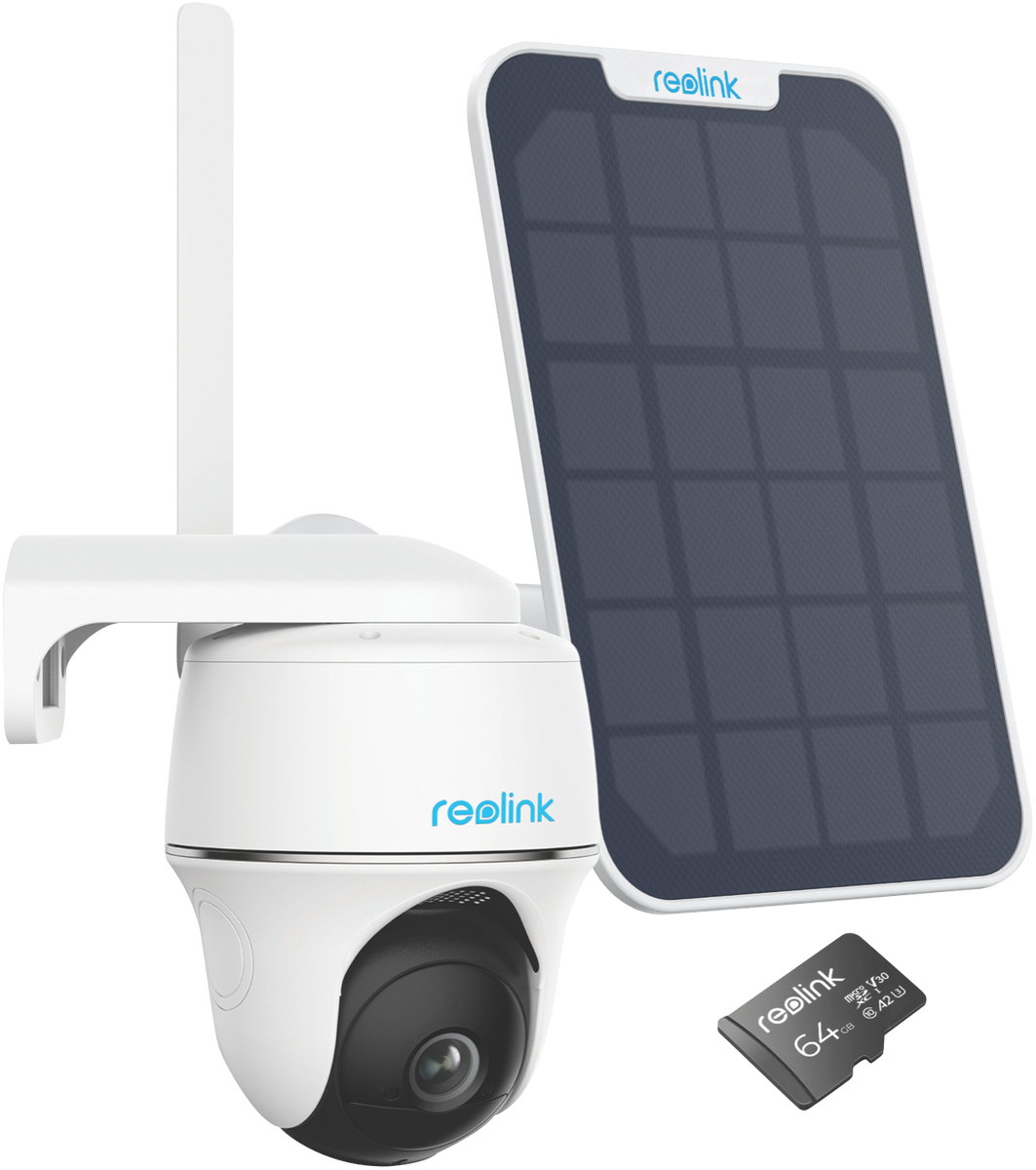 Reolink Go PT Plus 2K 4G LTE Security Camera (Solar Panel, 64GB SD Card)