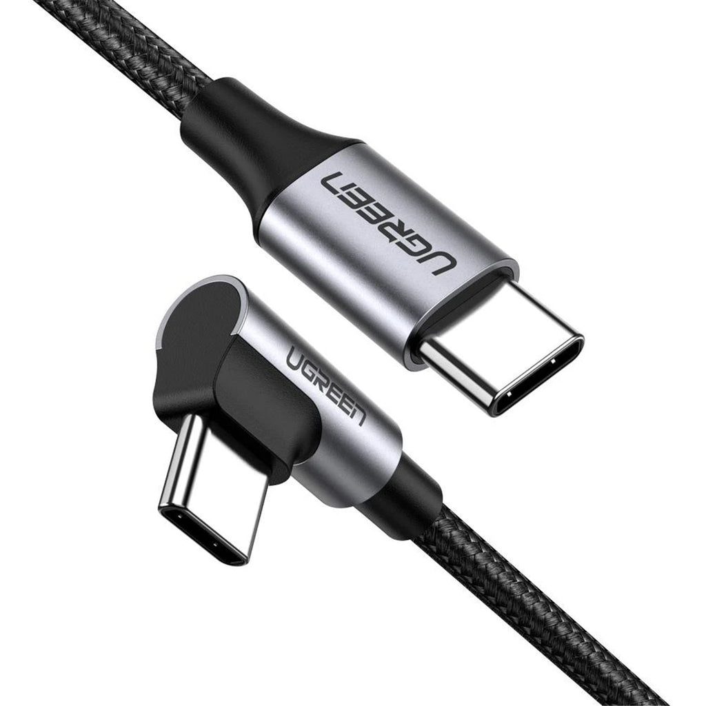 Ugreen 1m 90 Degree Angle USB-C to USB-C 60W Braided Cable