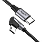 Ugreen 1m 90 Degree Angle USB-C to USB-C 60W Braided Cable
