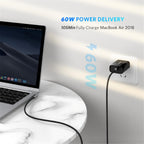 Ugreen 1m 90 Degree Angle USB-C to USB-C 60W Braided Cable