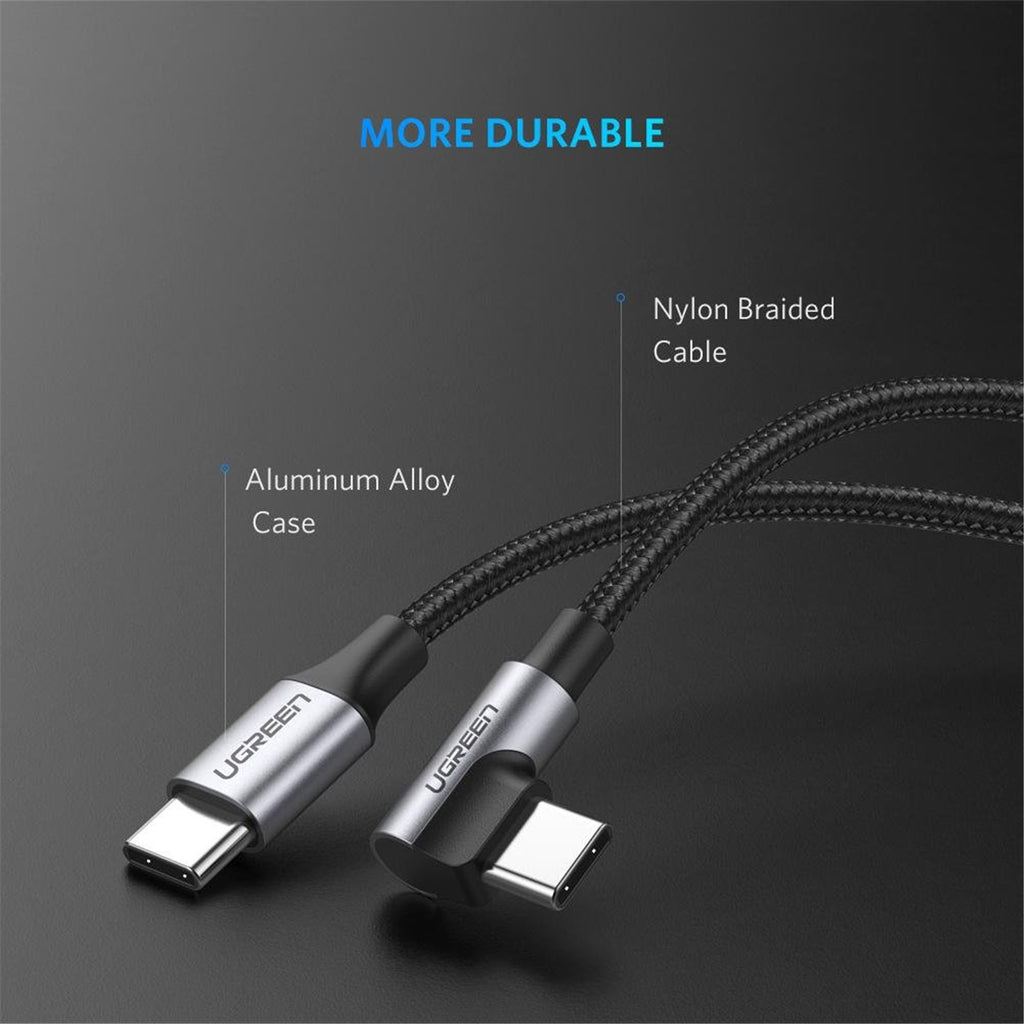 Ugreen 3m 90 Degree Angle USB-C to USB-C 60W Braided Cable