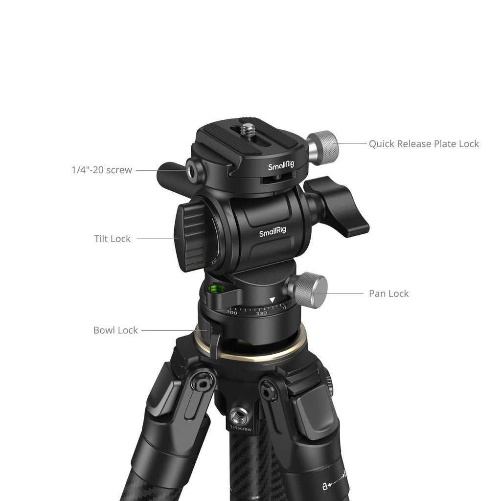 SmallRig Portable Carbon Fiber Travel Tripod Kit 5028