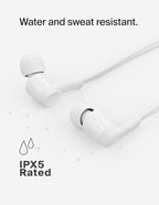 Belkin SoundForm USB-C Wired Earbuds with Adjustable Volume Limiter (White)