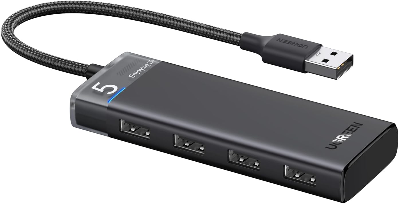 Ugreen 4-Port USB 3.2 Gen 1 Data Transfer Hub with USB-C Charging Port