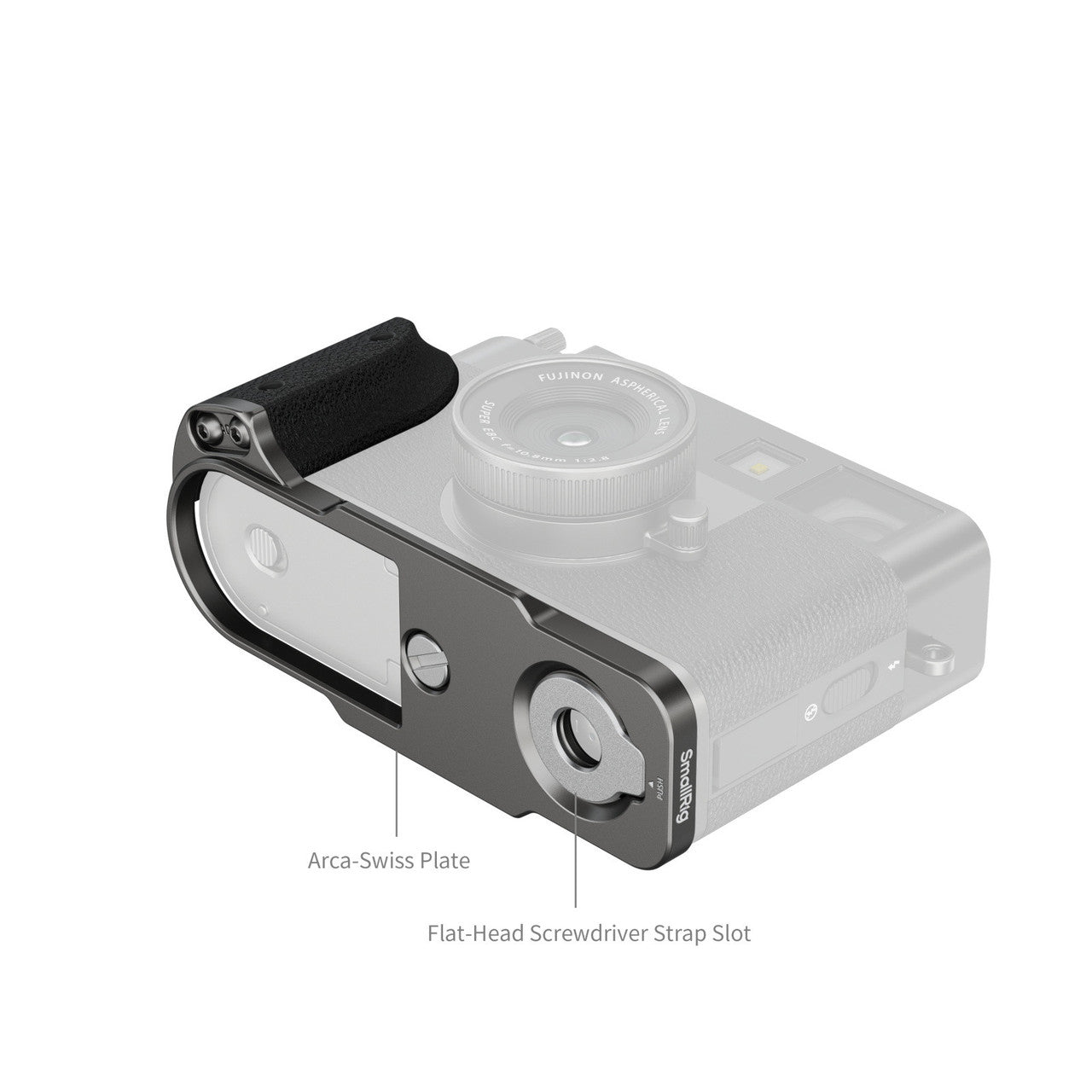 SmallRig L-shaped Mount Plate with Silicone Handle for FUJIFILM X half (Charcoal Silver) 5217