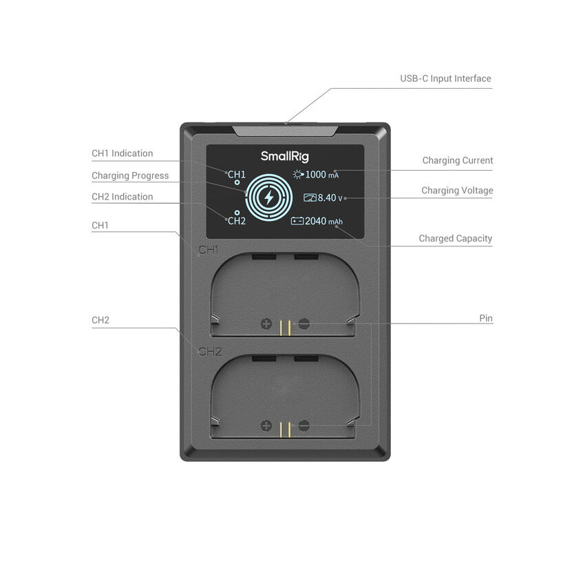 SmallRig Camera Battery and Charger Kit for Canon LP-E6P 5409