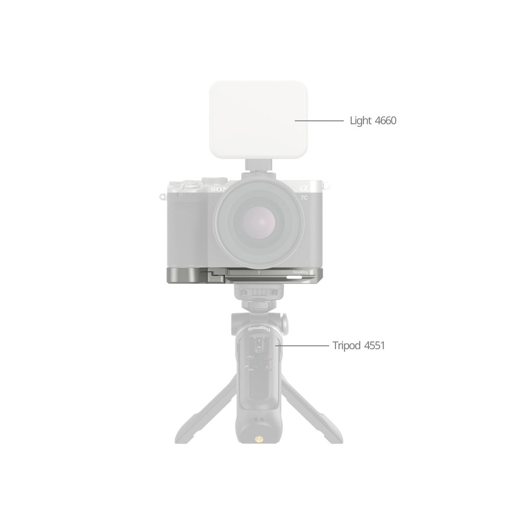 SmallRig Baseplate with Airtag Slot for Sony Alpha 7C II / Alpha 7CR (Silver) 5482