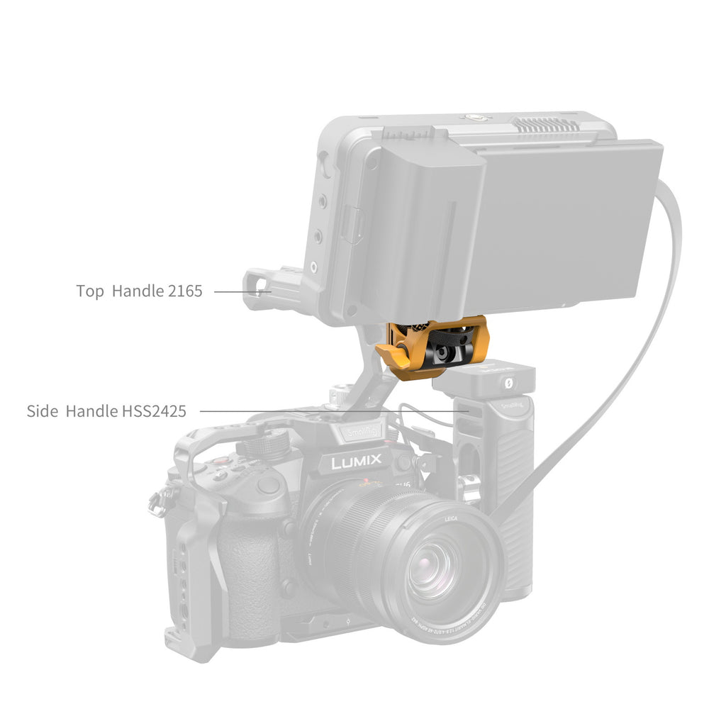 SmallRig Adjustable Monitor Support Compatible with ARRI 3/8''-16 Screws (BumbleBee