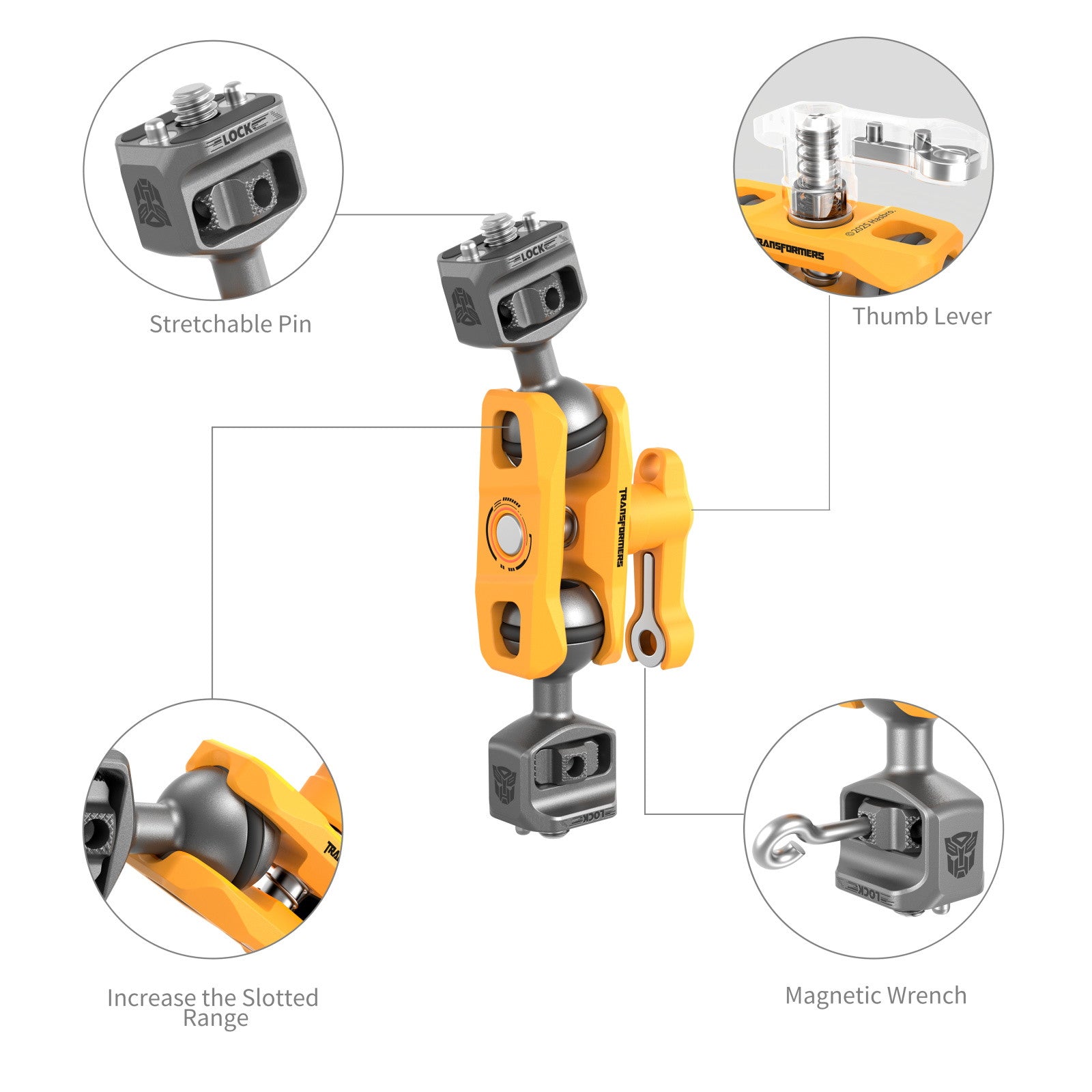 SmallRig Magic Arm Support with Dual Ball Heads (1/4-20 Screws) (BumbleBee Edition) 