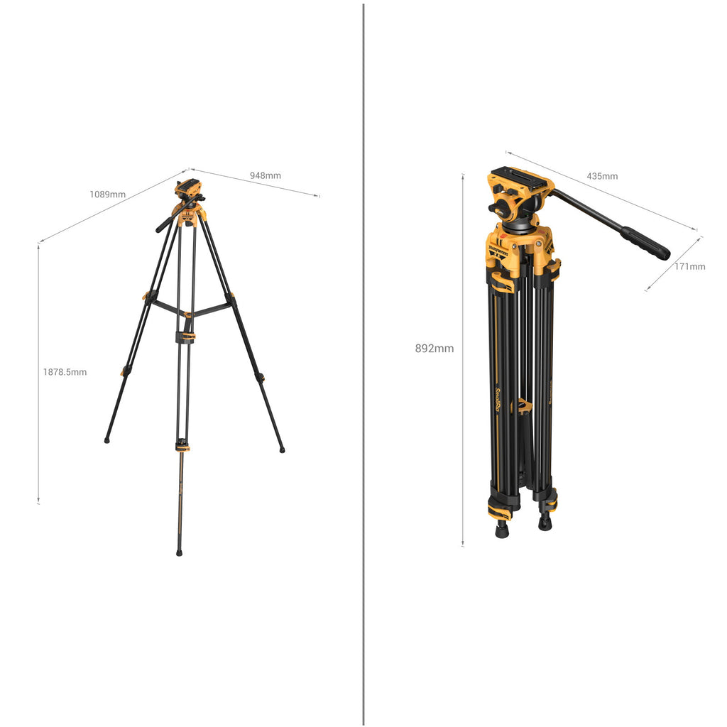 SmallRig Heavy-Duty Fluid Head Tripod AD-01 (BumbleBee Edition) 5523
