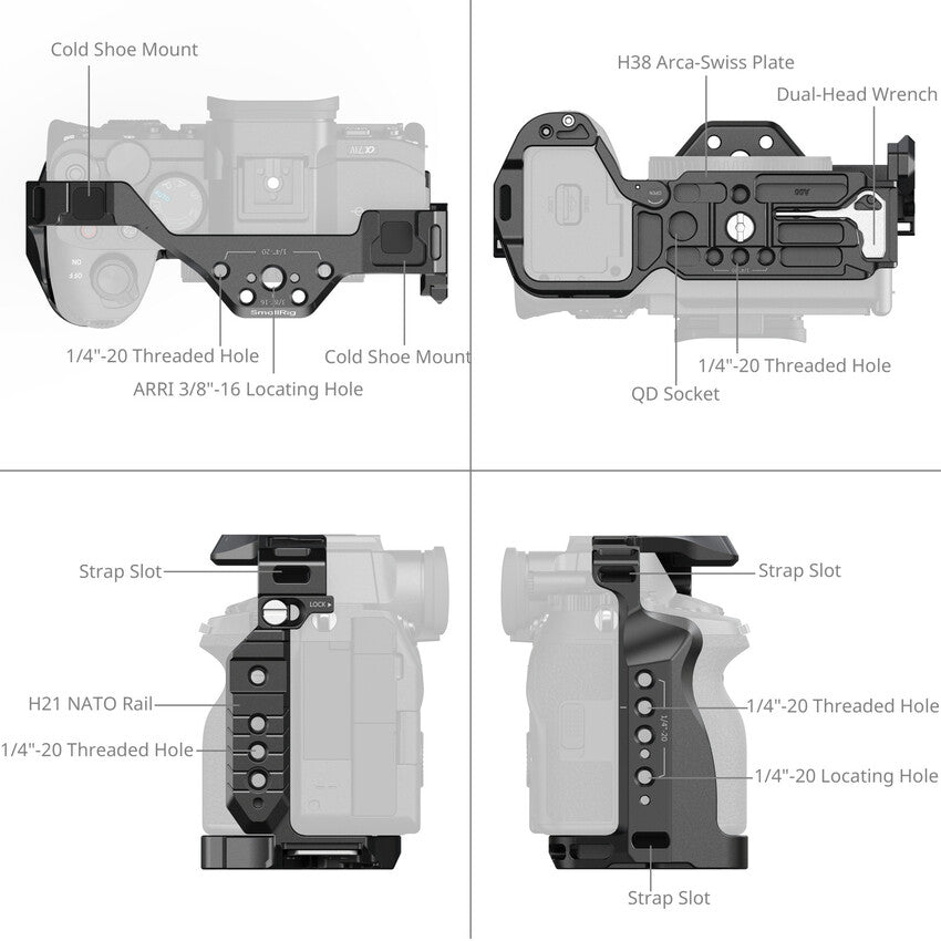 SmallRig HawkLock Cage Kit for Sony Alpha 7R V / 7 IV / 7S III (Advanced Edition) 5599