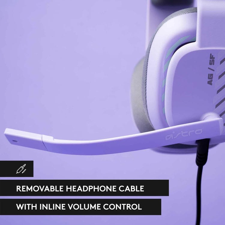 Logitech G ASTRO A10 Gen 2 Wired Gaming Headset for PC (Lilac)