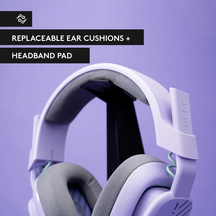 Logitech G ASTRO A10 Gen 2 Wired Gaming Headset for PC (Lilac)