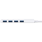 Bonelk Long-Life USB-A to 4 Port USB 3.0 Slim Hub (White)