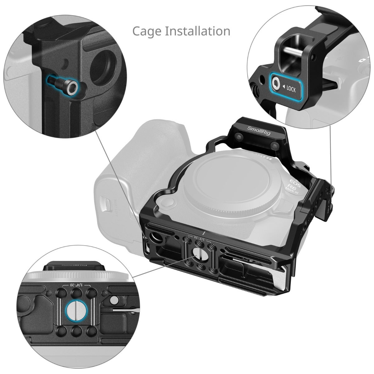 SmallRig "HawkLock" Quick Release Half Cage for Canon EOS R6 Mark III / R6 Mark II / R5 Mark II 5953