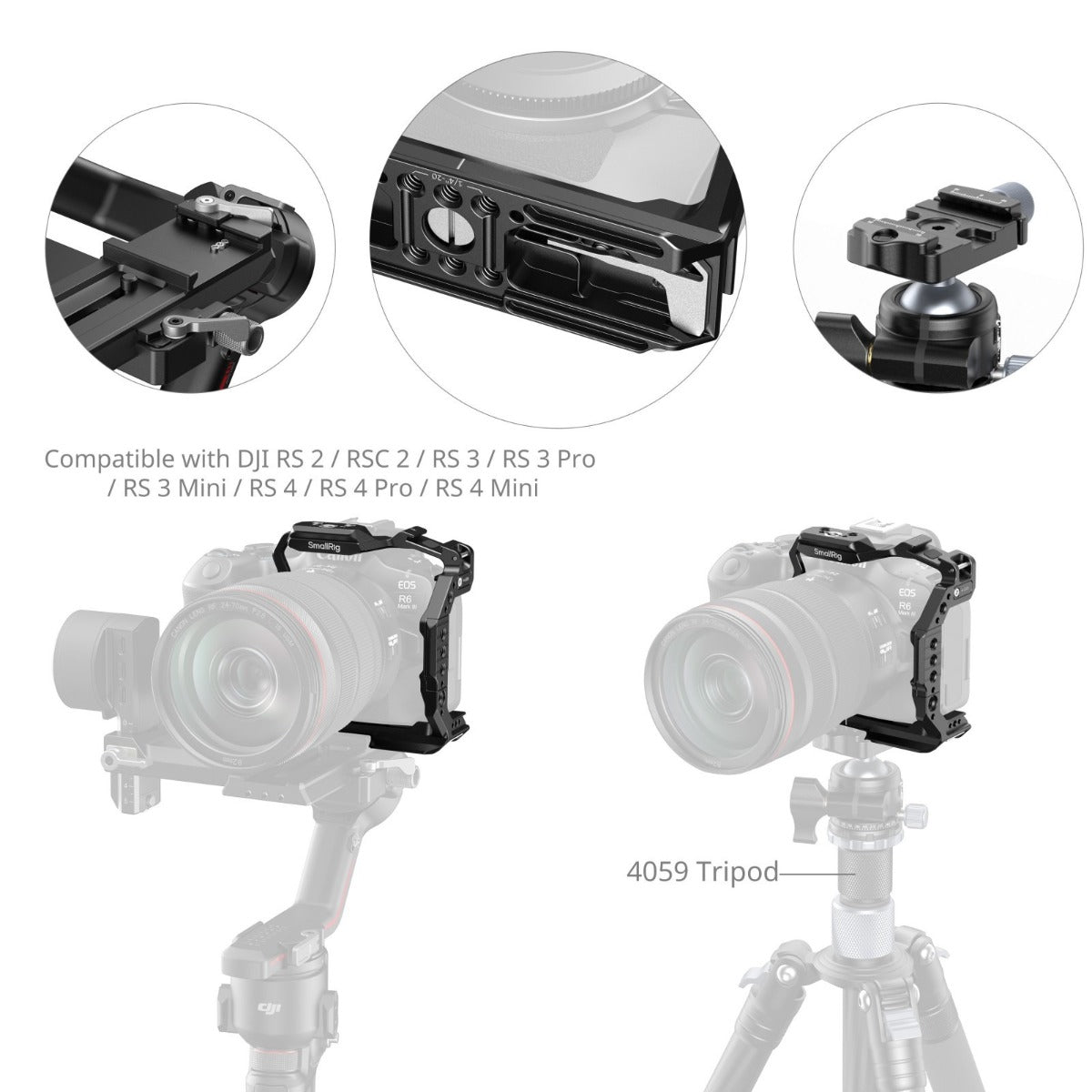 SmallRig "HawkLock" Quick Release Half Cage for Canon EOS R6 Mark III / R6 Mark II / R5 Mark II 5953
