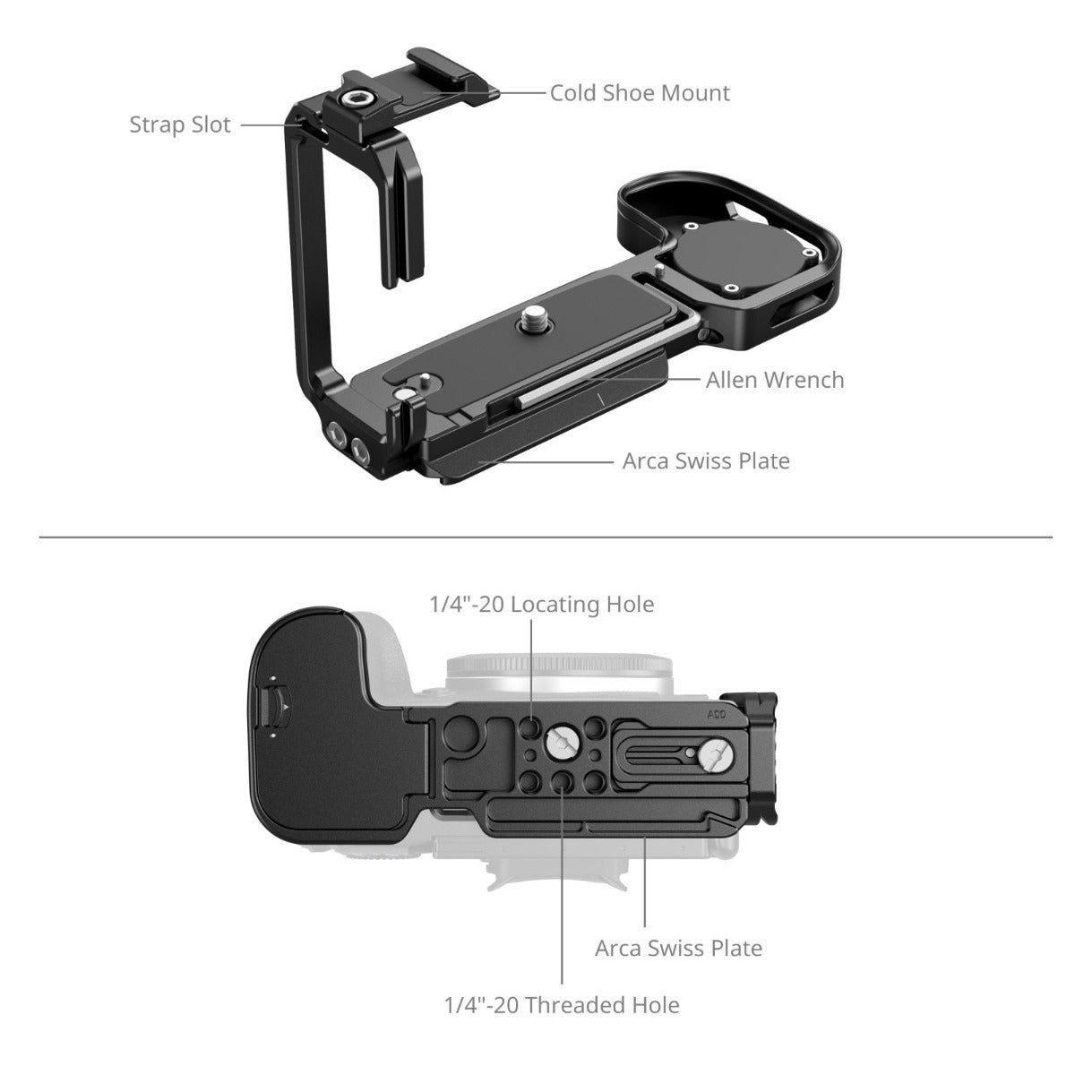 SmallRig L-Shaped Mount Plate with AirTag Slot for Canon EOS R6 Mark III / R6 Mark II / R5