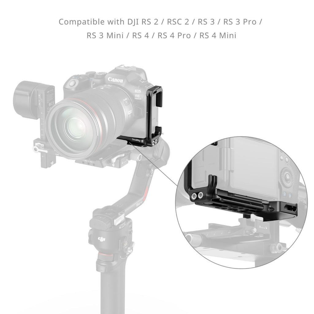 SmallRig L-Shaped Mount Plate with AirTag Slot for Canon EOS R6 Mark III / R6 Mark II / R5