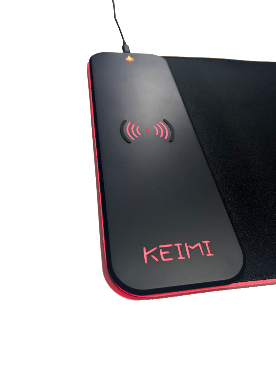 Keimi 15W Wireless Charging Extended Mouse Pad with RGB 