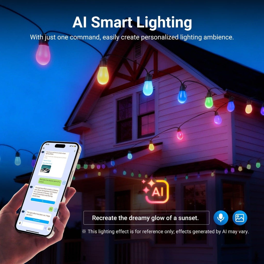 NEEWER 45m Smart RGB LED Outdoor String Lights