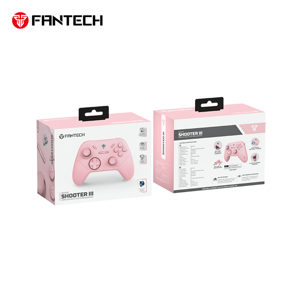Fantech SHOOTER III WGP13S HE Wireless Multi Platform Gaming Controller (Pink)