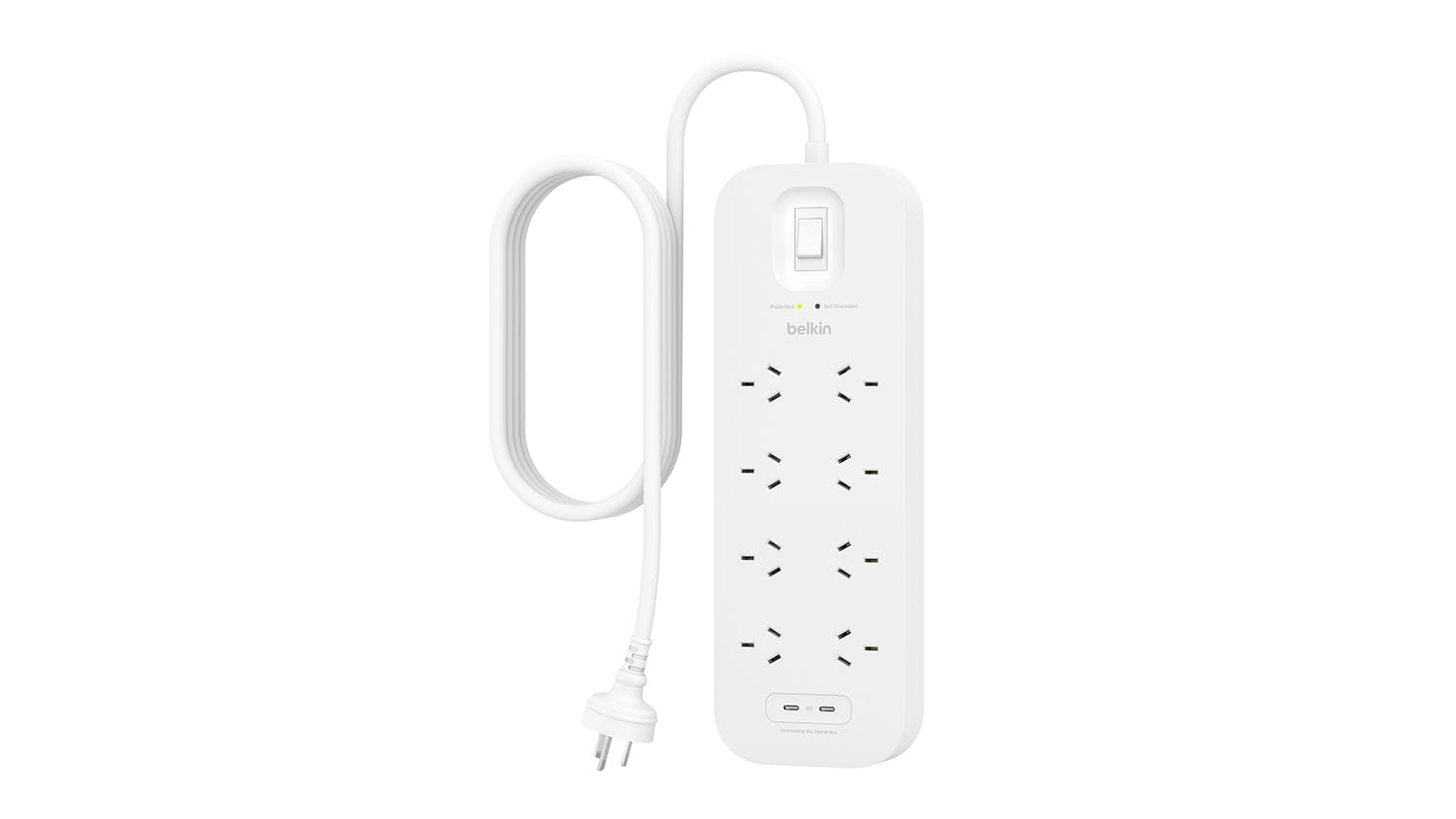 Belkin 8-Outlet Surge Protection Strip with Dual USB-C Charging Ports