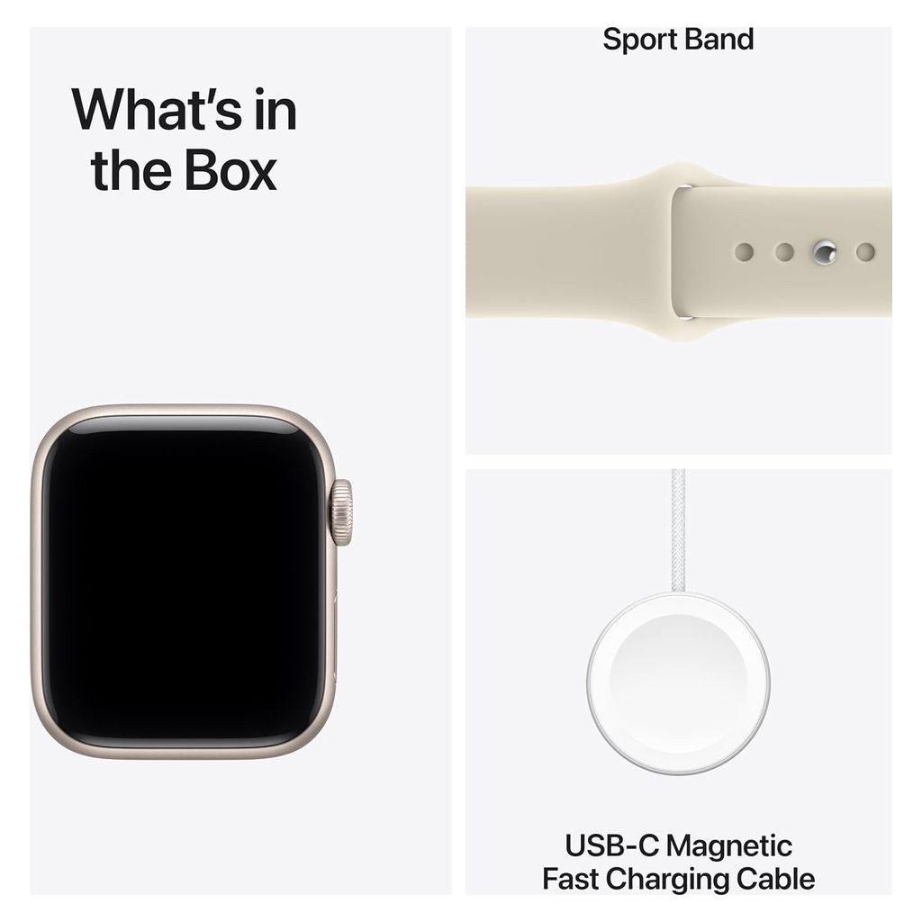 Apple Watch SE 3 40mm Starlight Aluminium Case GPS Sand Sport Band (M/L)