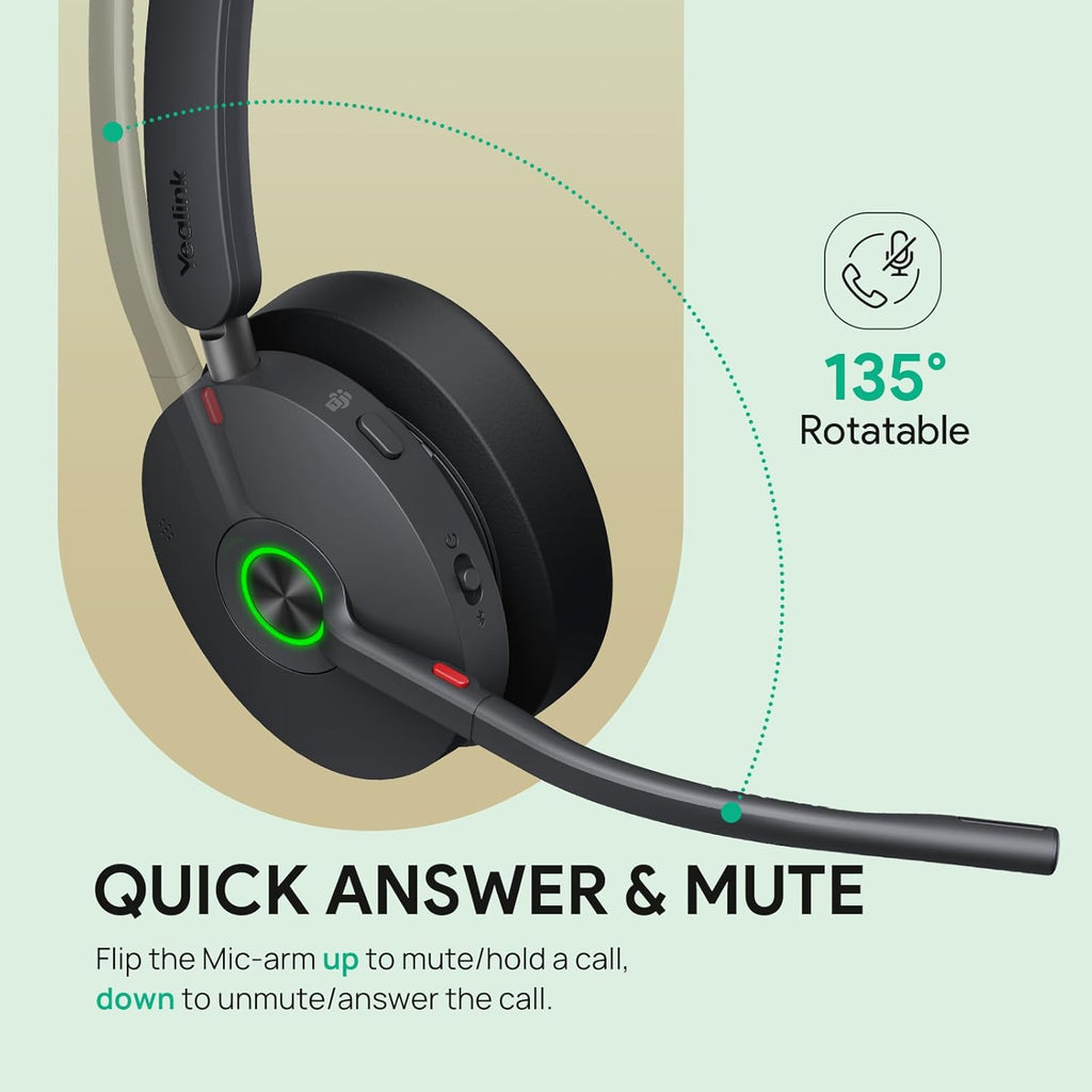 Yealink BH74 UC Stereo Bluetooth Wireless Headset with Charge Stand