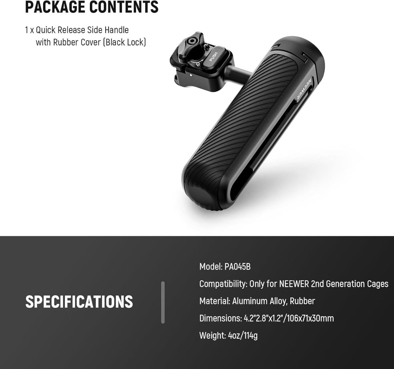 NEEWER PA-045B Quick Release Side Handle for Phone Cage