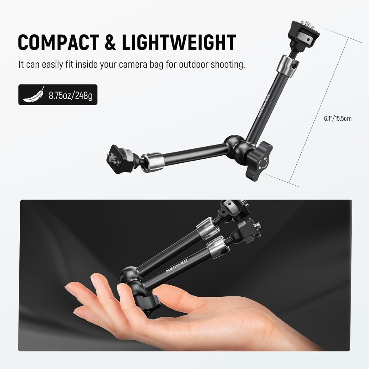 NEEWER ST16 11" Articulating Magic Arm with Ball Head
