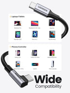 Ugreen 3m 100W 90 Degree Angle USB-C Braided Cable 