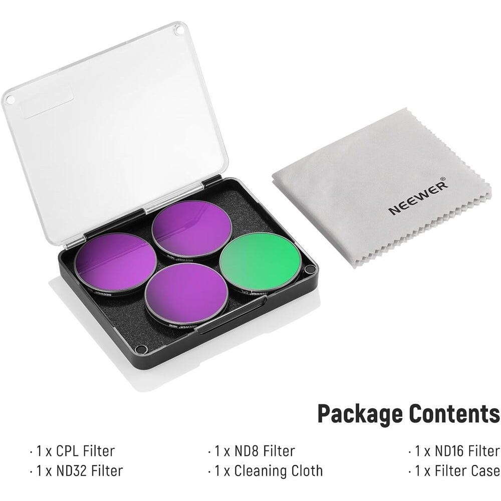 NEEWER FL-A76 ND Filter Kit for DJI Osmo Action - 4 Pack