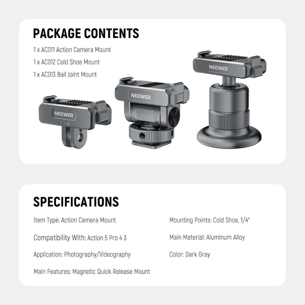NEEWER AC013 Accessories Kit for DJI Osmo Action - Gray