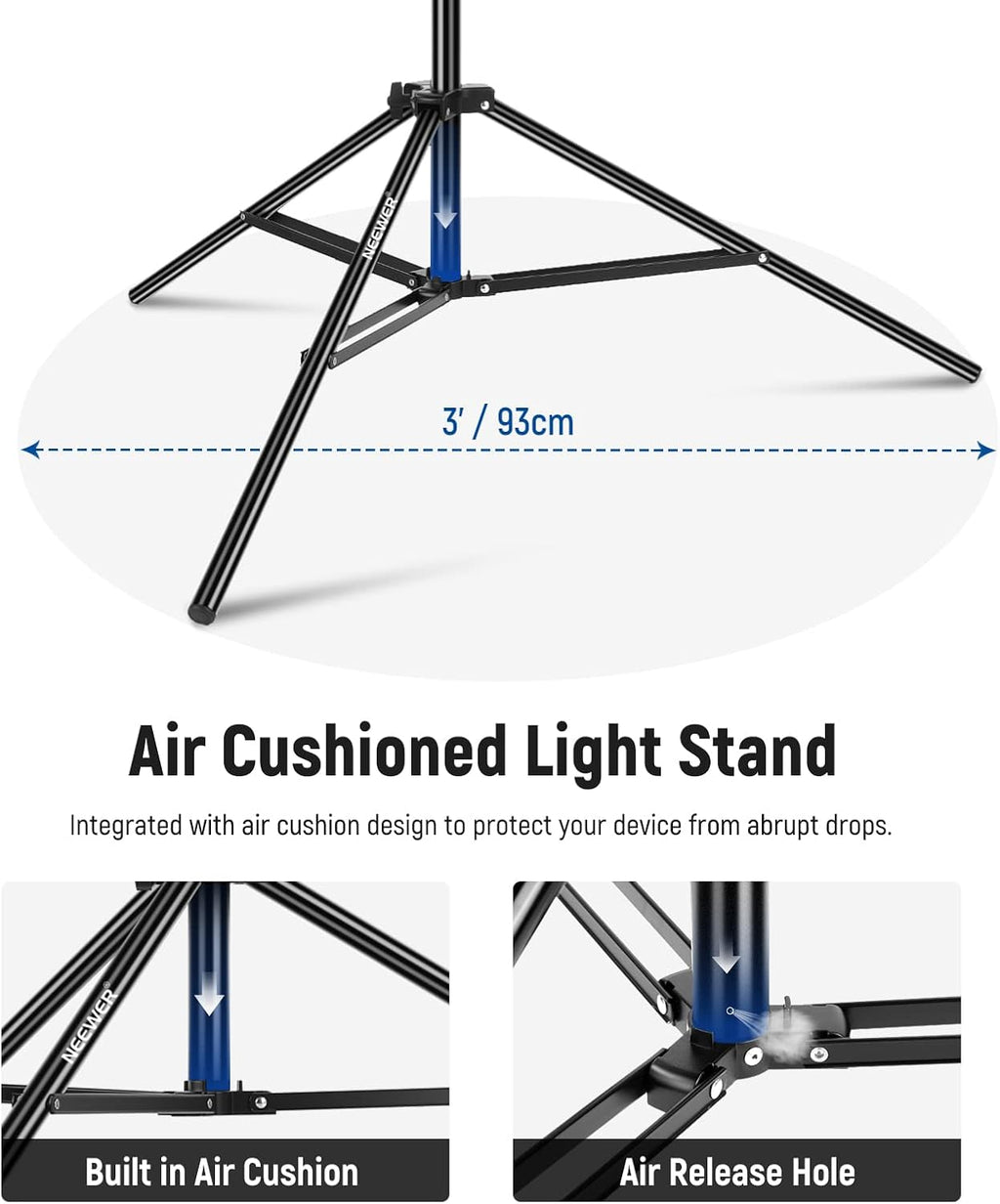 NEEWER 300cm Air Cushion Light Stand with 90-156cm Boom Kit