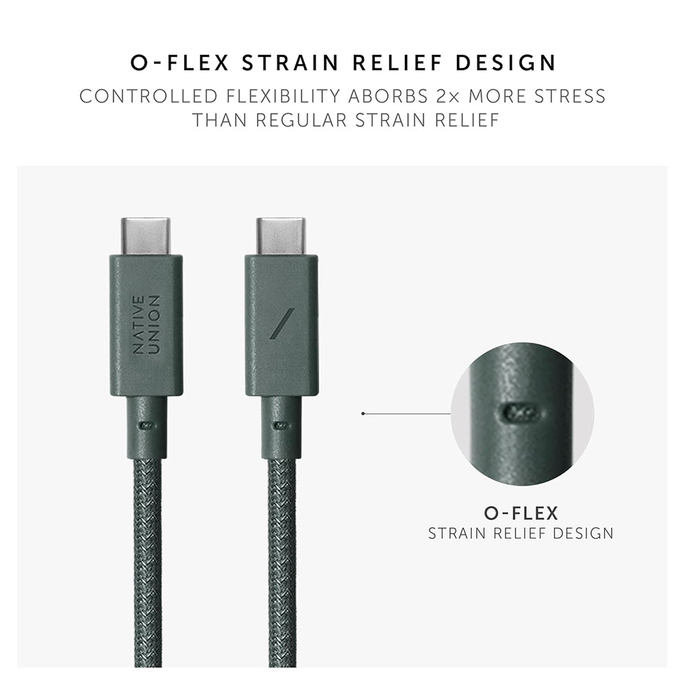 Native Union Anchor Cable 3m 240W USB-C to USB-C (Slate Green)