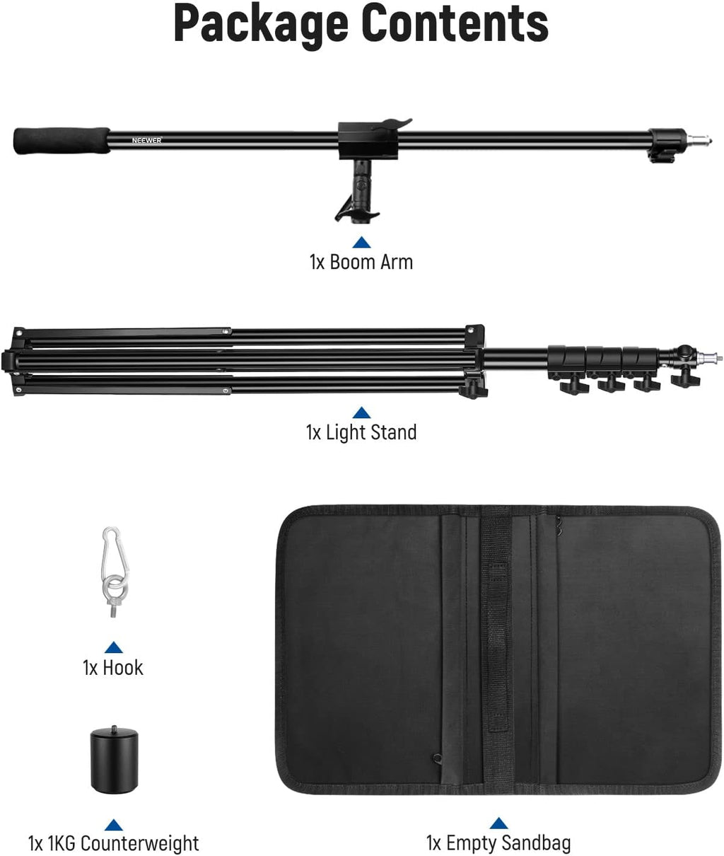NEEWER 300cm Air Cushion Light Stand with 90-156cm Boom Kit