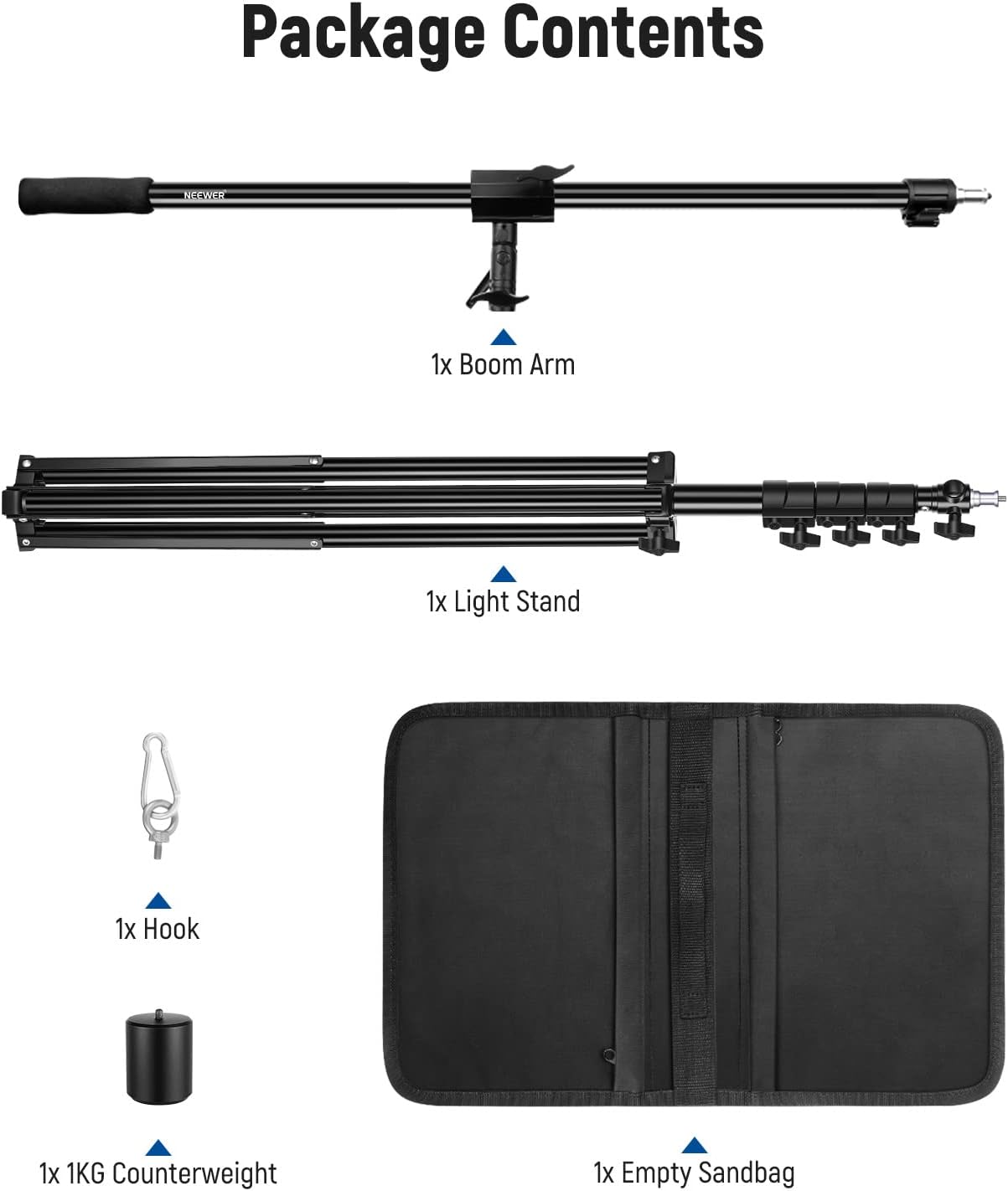 NEEWER 300cm Air Cushion Light Stand with 90-156cm Boom Kit
