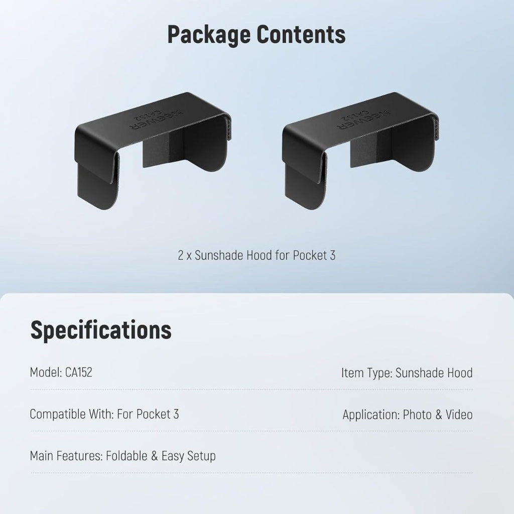 NEEWER CA152 Basic Screen Sunshade for DJI Osmo Pocket 3