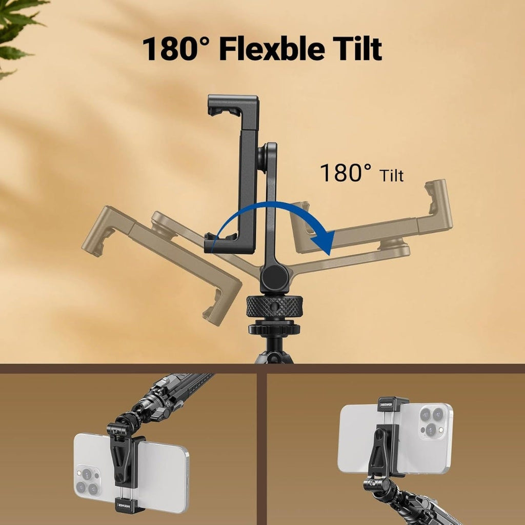 NEEWER Universal Rotatable Phone Clamp with Cold Shoe