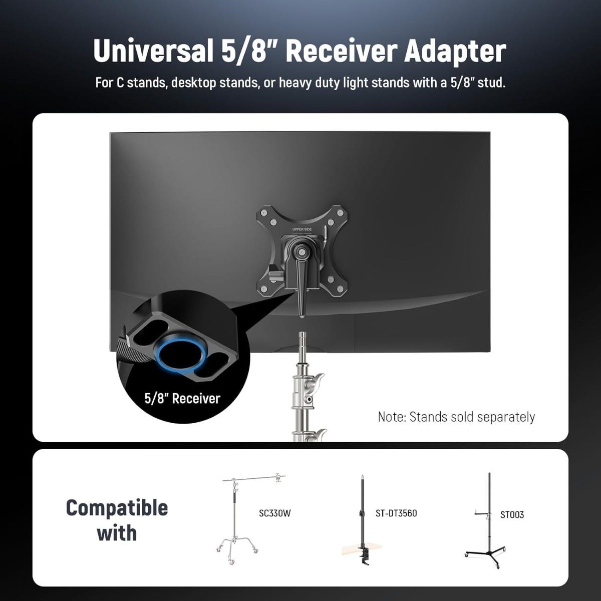 NEEWER Heavy Duty Monitor Mount Adapter for C-Stand and Lighting Stand