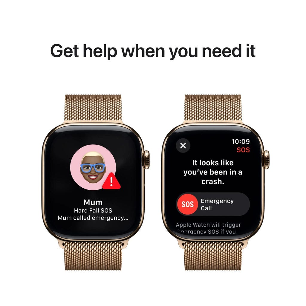 Apple Watch Series 10 46mm Gold Titanium Case GPS + Cellular Sport Band (S/M) (Milanese)