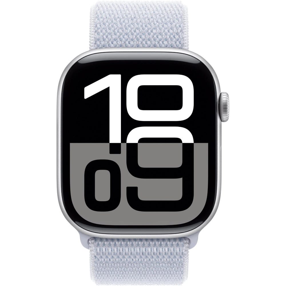 Apple Watch Series 10 42mm Silver Aluminium Case GPS + Cellular Sport Loop (Blue)