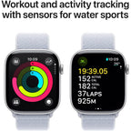 Apple Watch Series 10 42mm Silver Aluminium Case GPS + Cellular Sport Loop (Blue)