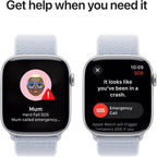 Apple Watch Series 10 42mm Silver Aluminium Case GPS + Cellular Sport Loop (Blue)