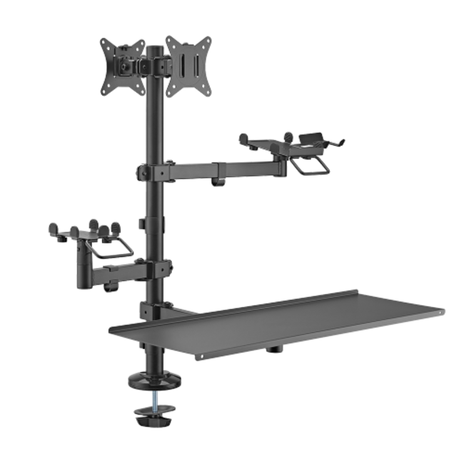 Brateck POS Mounting Solution For Dual Screens (with keyboard tray)
