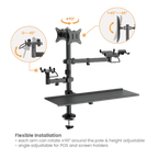 Brateck POS Mounting Solution For Dual Screens (with keyboard tray)