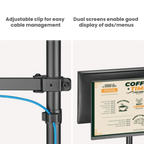 Brateck POS Mounting Solution For Dual Screens (with keyboard tray)