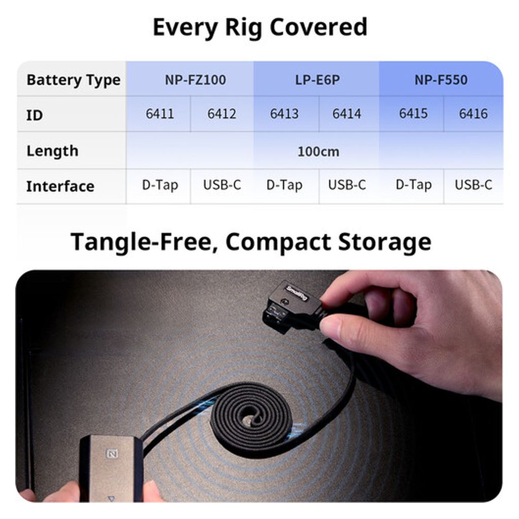 SmallRig D-Tap to NP-F550 Dummy Battery Power Cable 6415